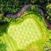 Aerial view of a green from Twin Birch Golf Club.
