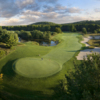 Aerial view of the 12th green from Betsie Valley - Crystal Mountain Resort