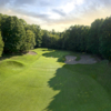 Aerial view of the 16th green at Mountain Ridge - Crystal Mountain Resort.