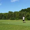 A view of a tee at Thoroughbred Golf Club