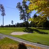 A view of tee #1 and practice greens at White Pine National Golf Club