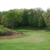 A view from tee of the 13th green guarded by bunker from The Legacy at Hastings.