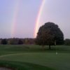 Double rainbow over a green at The Fields Golf Course