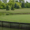 View of the signature 17th island green at Hickory Creek Golf Course