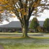 A view of the practice area and the clubhouse at Selfridge Golf Course