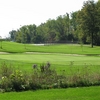 Sylvan Glen: View from the green of the par-5 finishing hole - longer hitters can reach in two shots but must be careful not to stray at the green