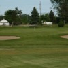 A view of a green protected by bunkers at Hickory Hollow Golf Course