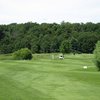 A view from Mulberry Hills Golf Course with golf cart in background