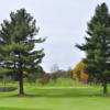 A view of a green and the practice area in foreground at Bonnie View Golf Course