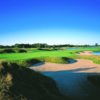 A view of green #13 protected by bunkers at The Fortress