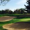 A view of a hole protected by tricky bunkers at Lakelands Golf & Country Club