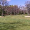 A view of the 7th green protected by bunkers at Eagle Island Golf Club