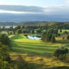 View from the par-4 438 yards 18th hole on the Monument course at Boyne Mountain Resort