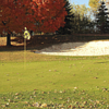 A fall day view of a hole at Maples Golf Club.