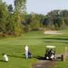 A view of a tee at Indian Springs Metropark Golf Course.