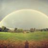 A view of a hole protected by the rainbow at Mistwood Golf Course.