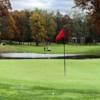 A fall day view of a hole at Oak Pointe Country Club.