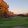 A fall day view of a fairway at Moose Ridge Golf Course.