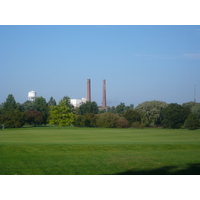 You can see silos, smokestacks and cows from Forest Akers in East Lansing, Michigan.
