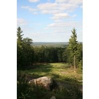 The 17th hole is a straight downhill par 3 at Timberstone Golf Course. 