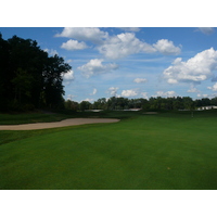 Eagle Eye Golf Club's 11th hole is a dogleg left par 4.