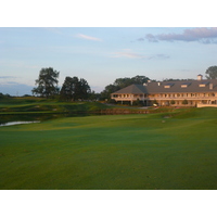 Eagle Eye Golf Club's ninth hole has water near its green.