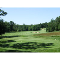 The scenic par-5 eighth hole at Pilgrim's Run Golf Club in Pierson, Mich.