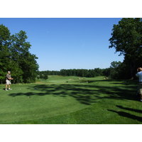 The 18th tee at Pilgrim's Run Golf Club in Pierson, Michigan.