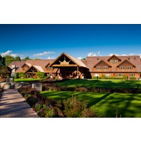 Besides boasting four championship courses, Garland Lodge and Resort is home to the largest log building east of the Mississippi River. 