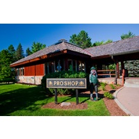 The pro shop at Garland Lodge & Resort is fully stocked with equipment, clothes and supplies for both golfing and skiing. 