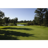 The Monarch Course at Garland Lodge and Resort opens with a challenging first hole, featuring multiple lakes and ponds as well as mature trees. 