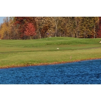 A hidden pond swallows balls hit to the right of the 13th fairway at the Coyote Golf Club in New Hudson. 