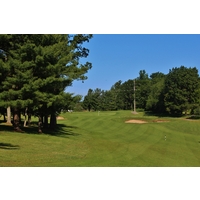 The par-5 eighth hole on Manistee National's Canthooke Valley golf course plays fairly straightforward.