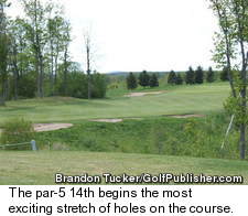 The par-5 14th at Crown